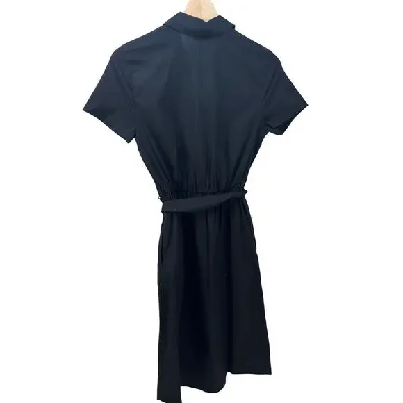 NWT - J. Crew Womens Black Short Sleeve Dress w/ Pockets & Belt Size 00‎ - Picture 3 of 5